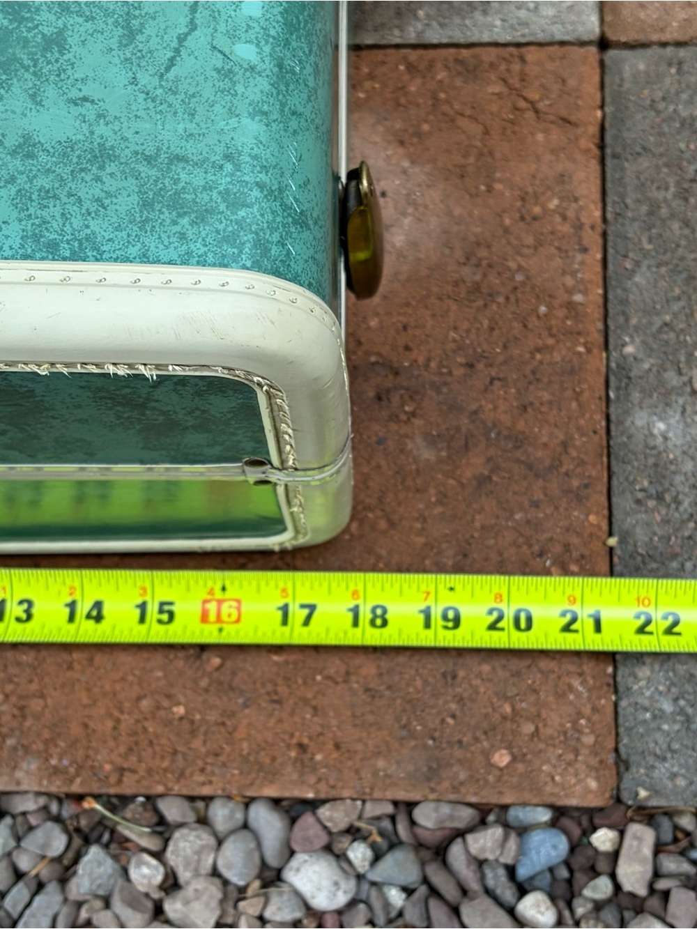 Vintage Samsonite Hardshell Suitcase 1950s Aqua/Teal/Turquoise VTG Retro Grandma - Picture 12 of 16